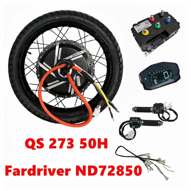 12000W Electric Motorcycle Hub Motor - 電動自転車電動キットNBpower-QS273,モーターホイール,50h,72v,12000w,200mm,nd72850コントローラー,dkdディスプレイ