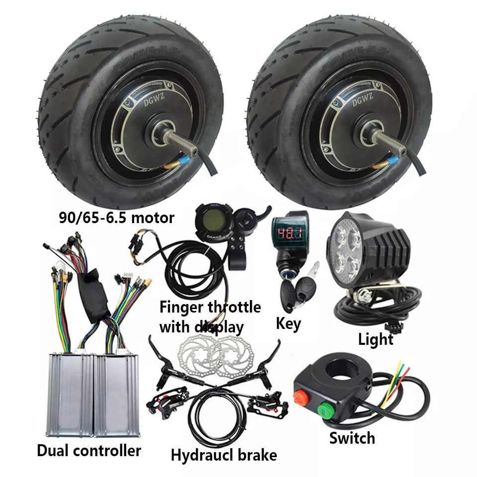 Dual Motor Ebike Kit 2000W - 48V 2000w電動自転車変換キット（11インチホイールハブデュアルモータースクーター用）
