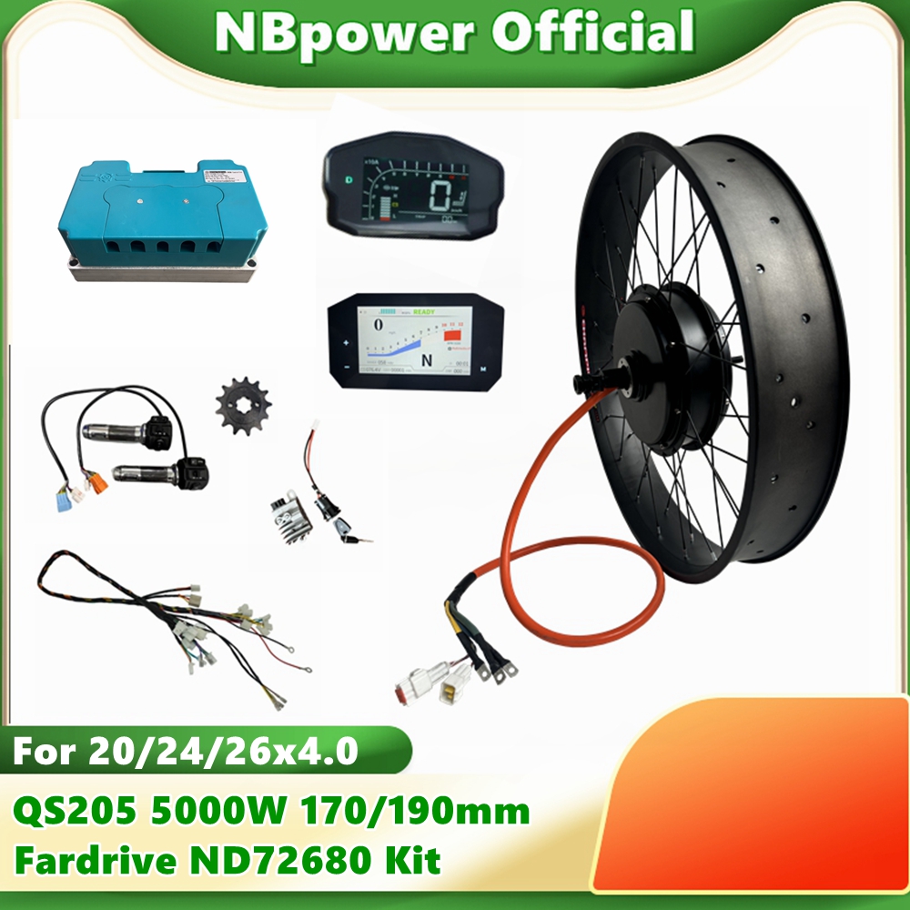 5000W Hub Motor Kit 72V - NBpower QS205 72V 5000W 170/190mm ドロップアウト電動ファットバイク