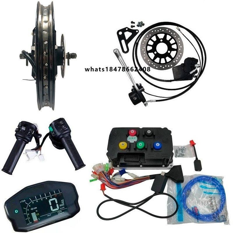 72V 8000W Brushless Hub Motor - 72V 8000Wブラシレス18インチスポークハブモーター変換キット 電動バイク・電動自転車用 IP67防水