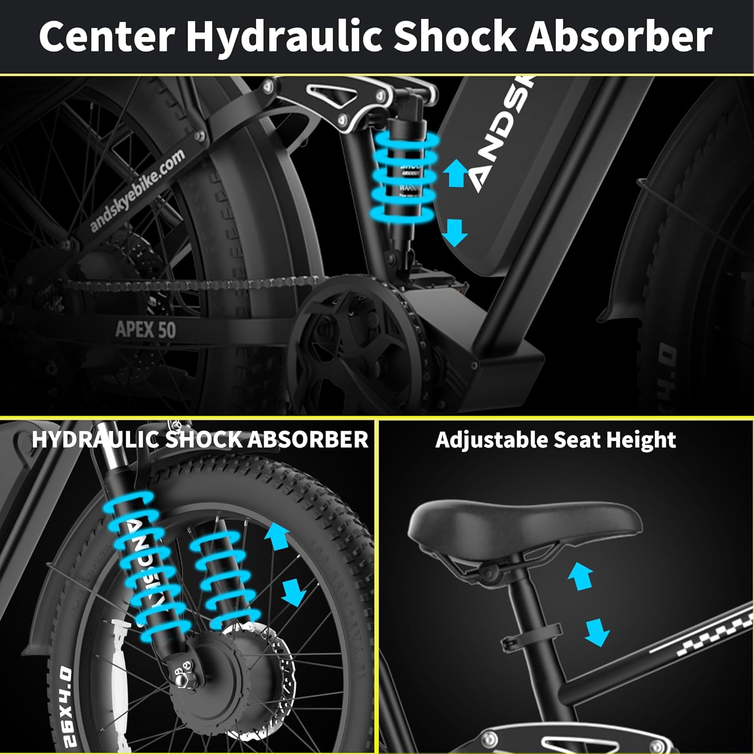 ANDSKY Apex50 AWD電動自転車 3000Wデュ - 48V 1500W Rear Hub Motor With Battery のレビューと価格
