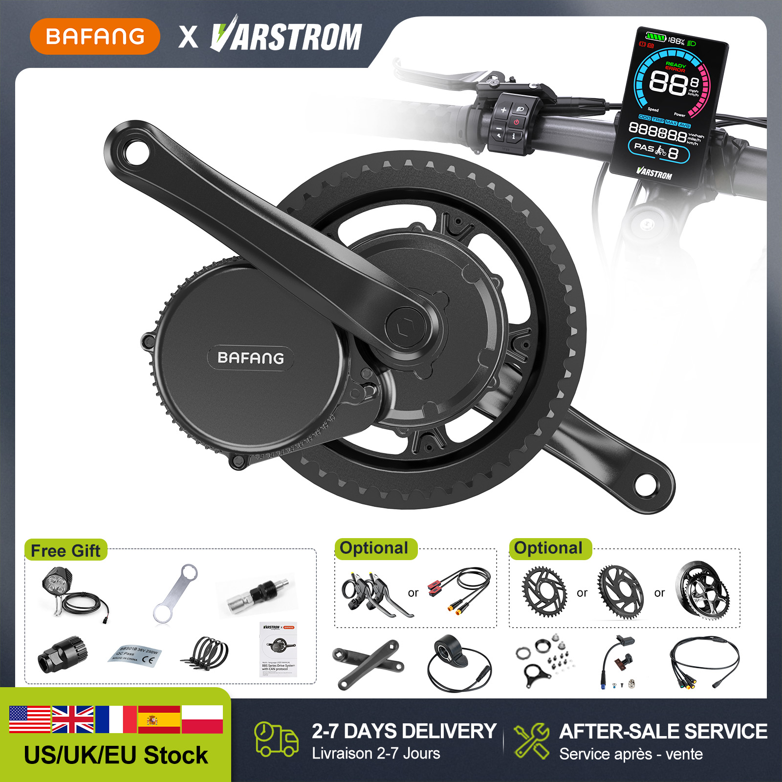 【米国株】BAFANG 48V 500W 750W 52V  - Side Hung Mid Drive Motor Kit のレビューと価格