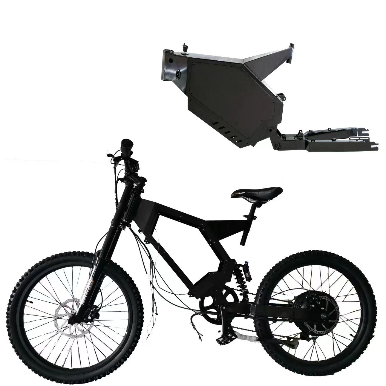 電動自転車スチールフレームオフロードダートバイクステルス爆撃 - 3000W Stealth Bomber Motor のレビューと価格