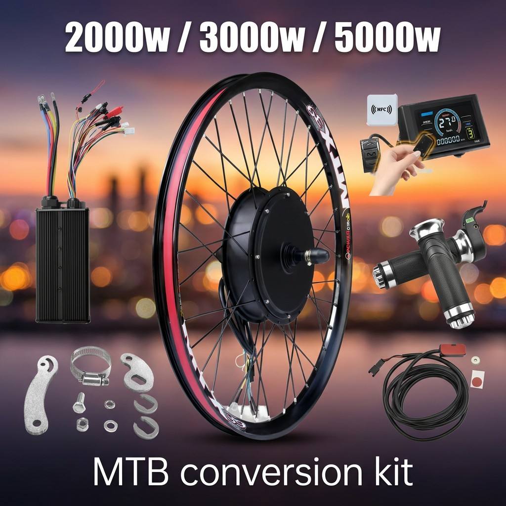 72V 5000W電動自転車キット、S966 NFCディスプ - 5000W Hub Motor Kit 72V のレビューと価格