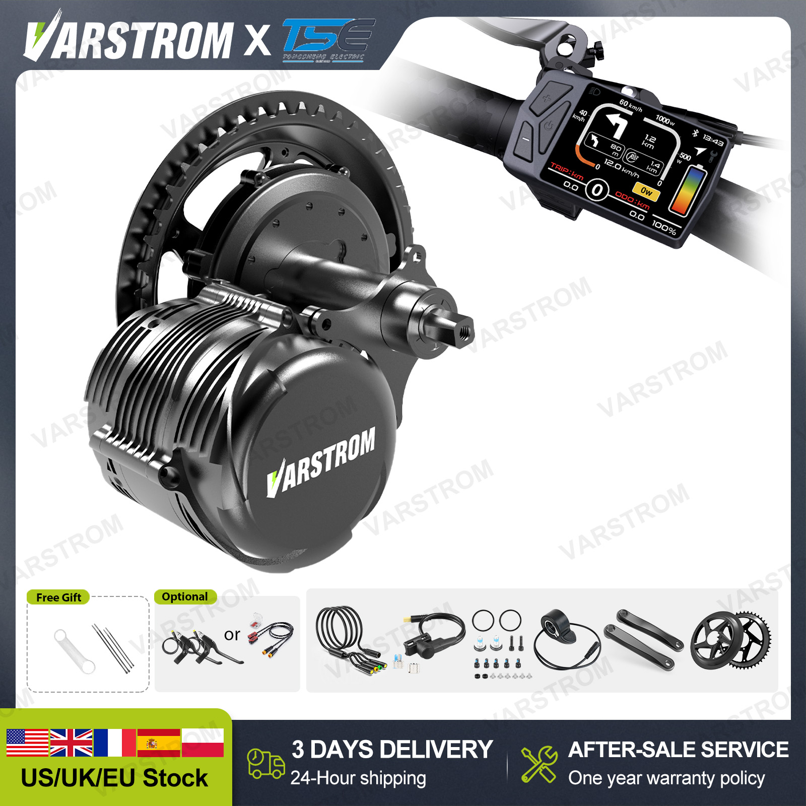 【米国3日間速達】Tongsheng 500W TSDZ2B - Mid Drive Conversion Kit 1000W のレビューと価格